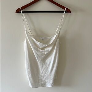 Frame Denim White Fitted Sleeveless Camisole